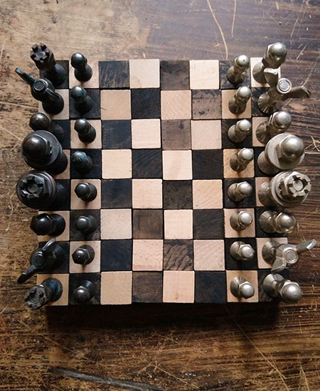 Jeu d'échecs totale récup' vue de haut