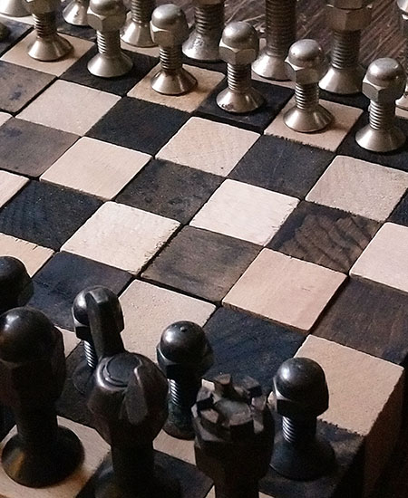 Jeu d'échecs totale récup' gros plan